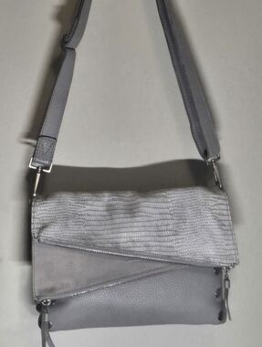 Gray Textured Crossbody Bag